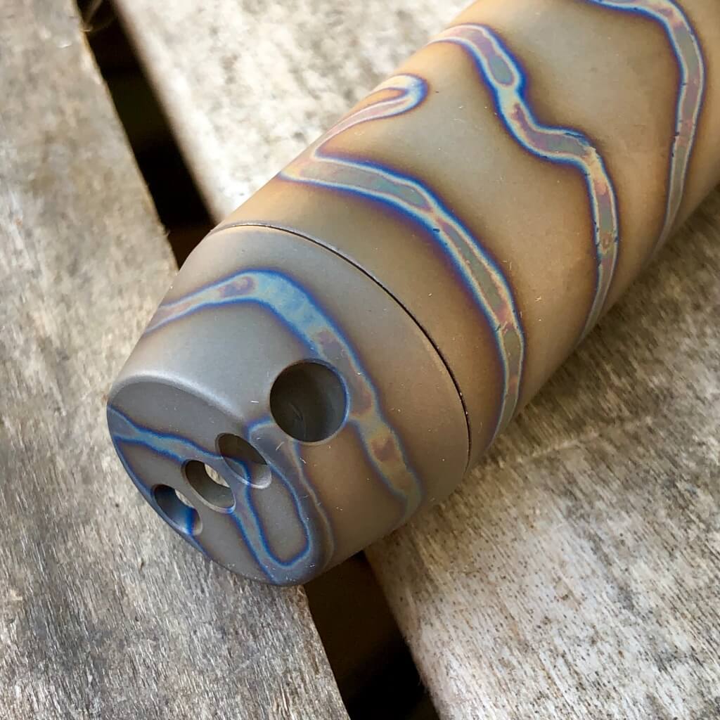 Exo Tube Titanium Waterproof Storage Capsule Sandblasted Random Anodizing - Ti Survival