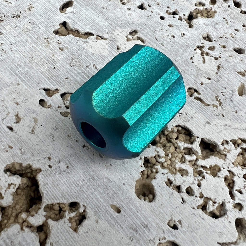 titanium slip lanyard bead green anodizing